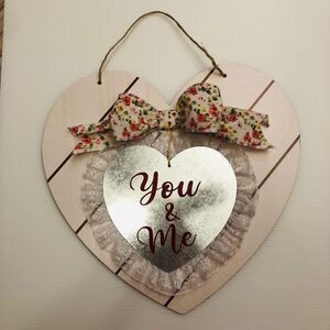 Valentine's Day Rustic Farmhouse Heart Décor with Lace/Ribbon Cottage Core